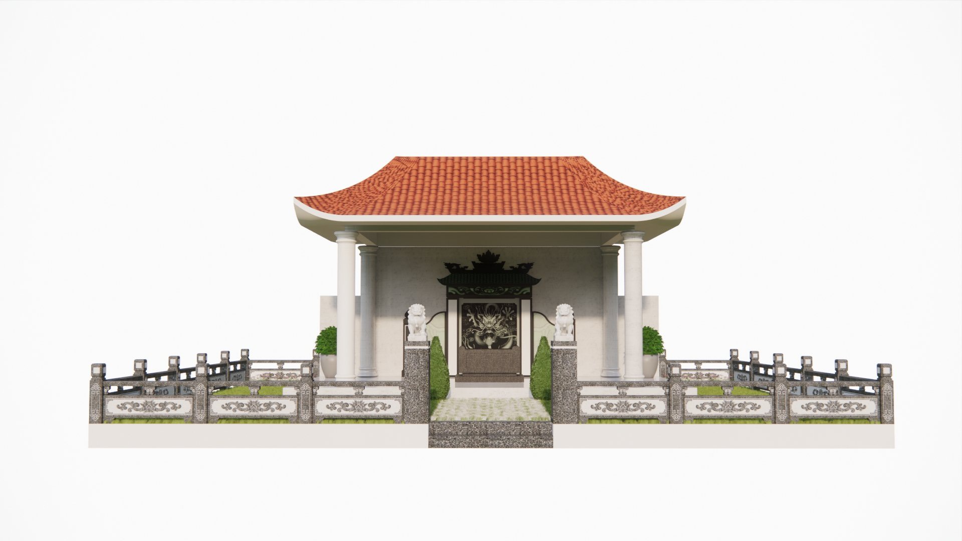 Một thiết kế khuôn viên gia tộc 86m2 - Ảnh chính diện Một thiết kế khuôn viên gia tộc 86m2 - Ảnh chính diện