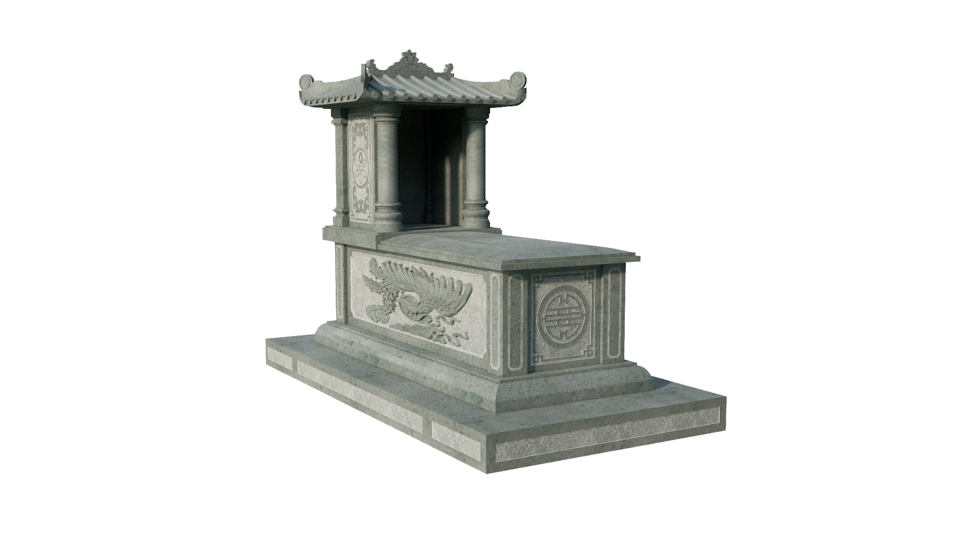 Mẫu mộ đơn - đôi cao cấp bằng đá khối Thanh Hóa